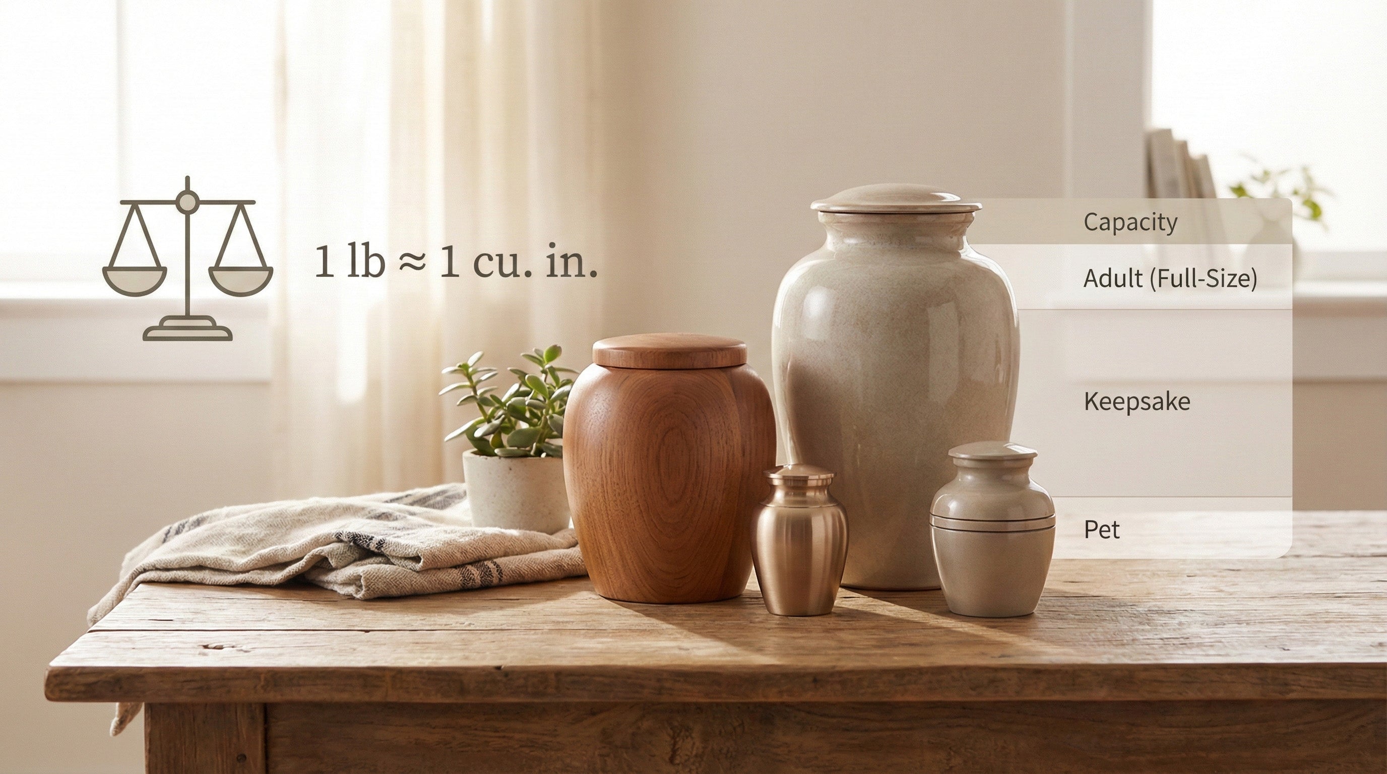 Urn Sizes Explained Capacity Chart, the 1 lb Rule & How to Choose the