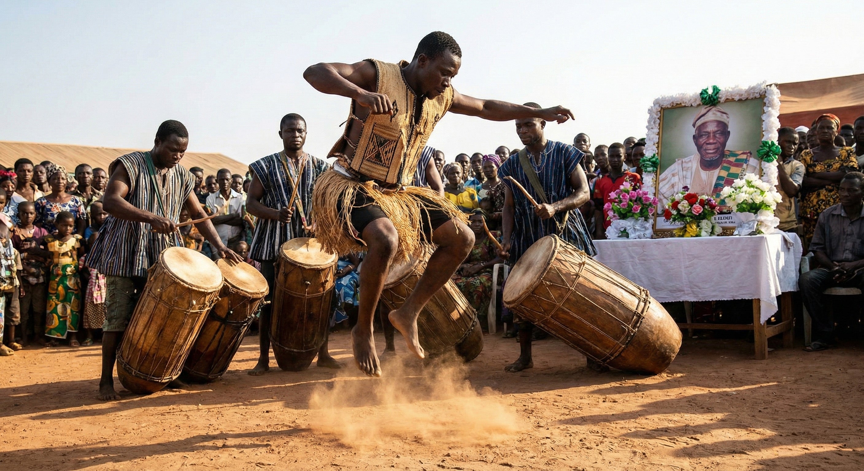 West African funeral traditions: music and dance.