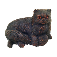 Bronze Long Hair Persian Cat Lying ShadowCast Figurine Pet Urn