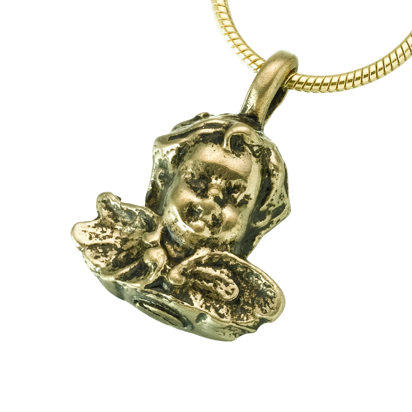 Bronze Antique Cherub Pendant, Cremation Necklace | Funeral.com, Inc.