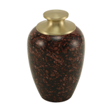 Brown Alloy Small Pet Urn with High Marble Gloss Design