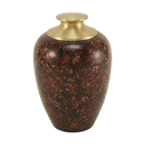 Brown Alloy Large Pet Urn with High Marble Gloss Design