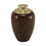 Brown Alloy Medium Pet Urn with High Marble Gloss Design