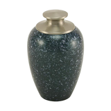 Blue Alloy Small Pet Urn with High Marble Gloss Design