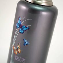 Threaded Lid Butterfly Design Dark Gray Adult Cremation Urn - Artistic