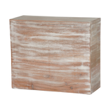 Light Vintage Acacia Wood Sliding Bottom Adult Cremation Urn