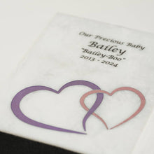 White Marble Pink Heart Inlay Large Pet Cremation Urn - Artistic