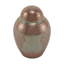 Teddy Bear Emblem Pink Etched Small Cremation Urn