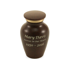 Classic Granite Brown Gold Accent Ring Keepsake Urn - Personalized