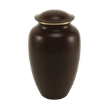 Speckled Brown Brass Full Size Pet Urn with Accent Ring