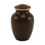 Speckled Brown Brass Large Pet Urn with Accent Ring