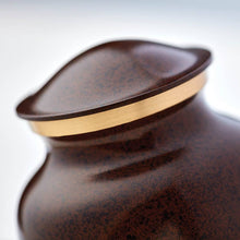 Classic Granite Brown Gold Accent Ring Medium Cremation Urn - Artistic