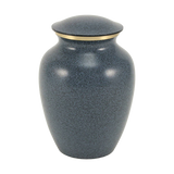 Speckled Blue Brass Large Pet Urn with Accent Ring