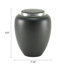 Tapered Silver Accent Band Granite Adult Cremation Urn - Dimensions