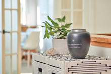 Tapered Silver Accent Band Granite Adult Cremation Urn - Lifestyle