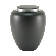 Tapered Silver Accent Band Granite Adult Cremation Urn