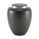 Tapered Silver Accent Band Granite Adult Cremation Urn