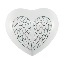 Angel Wings Pearl White Heart Small Cremation Urn