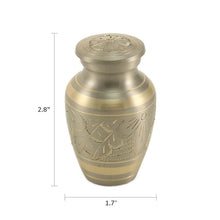 Classic Hand Engraved Ornate Pewter Keepsake Urn - Dimensions