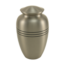 Pewter Brass Extra Large Pet Urn with Classic Three Bands