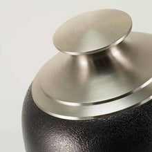 Rounded Brass with Pewter Lid Adult Cremation Urn - Artistic