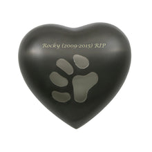 Slate Heart Paw Print Pet Keepsake Urn - Personalized