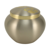 Pewter Two Bronze Paw Print Large Pet Cremation Urn