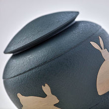 Textured Brown Rabbit Silhouette Medium Pet Cremation Urn - Artistic