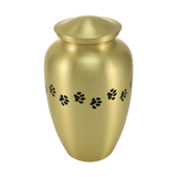 Classic Brass Paw Print Band Pet Extra Large Cremation Urn
