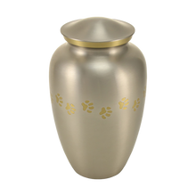 Classic Pewter Paw Print Band Pet Extra Large Cremation Urn