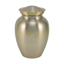 Classic Pewter Paw Print Band Pet Large Cremation Urn