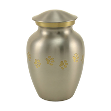 Classic Pewter Paw Print Band Pet Medium Cremation Urn