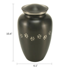 Classic Slate Paw Print Band Pet Extra Large Cremation Urn - Dimensions