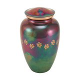 Classic Raku Paw Print Band Pet Extra Large Cremation Urn