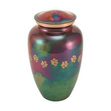 Classic Raku Paw Print Band Pet Extra Large Cremation Urn