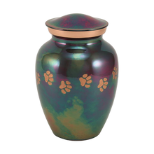 Classic Raku Paw Print Band Pet Large Cremation Urn
