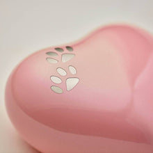 Two Pewter Paw Pink Heart Small Pet Cremation Urn - Artistic