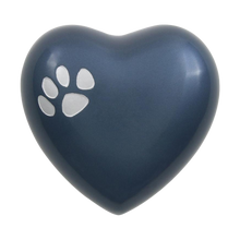 Moonlight Blue Heart Paw Print Pet Keepsake Urn