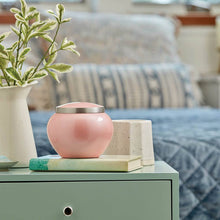 Classic Round Pink Pewter Accents Medium Pet Cremation Urn - Lifestyle