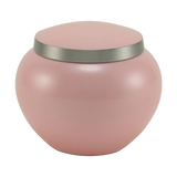 Classic Round Pink Pewter Accents Medium Pet Cremation Urn