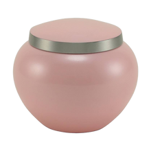Classic Round Pink Pewter Accents Medium Pet Cremation Urn