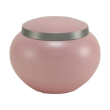 Classic Round Pink Pewter Accents Large Pet Cremation Urn