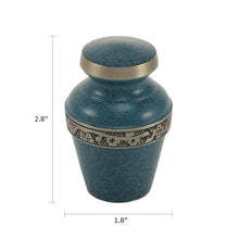 Elysium Evening Blue Keepsake Urn - Dimensions