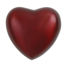 Metallic Crimson Brass Heart Keepsake Urn