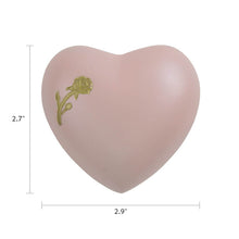 Aero Rose Heart Keepsake Urn - Dimensions