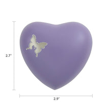 Aero Butterfly Heart Keepsake Urn - Dimensions