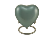 Teal Brass Heart Keepsake Urn - Artistic