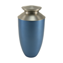 Narrow Conical Blue Aluminum & Brass Adult Cremation Urn