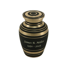 Brass Onyx Engraving Band Black Keepsake Urn - Personalized