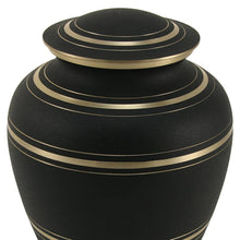 Radiant Brass Bands Black Adult Cremation Urn - Artistic